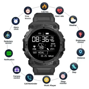 Black Smart Watch Sports Bluetooth